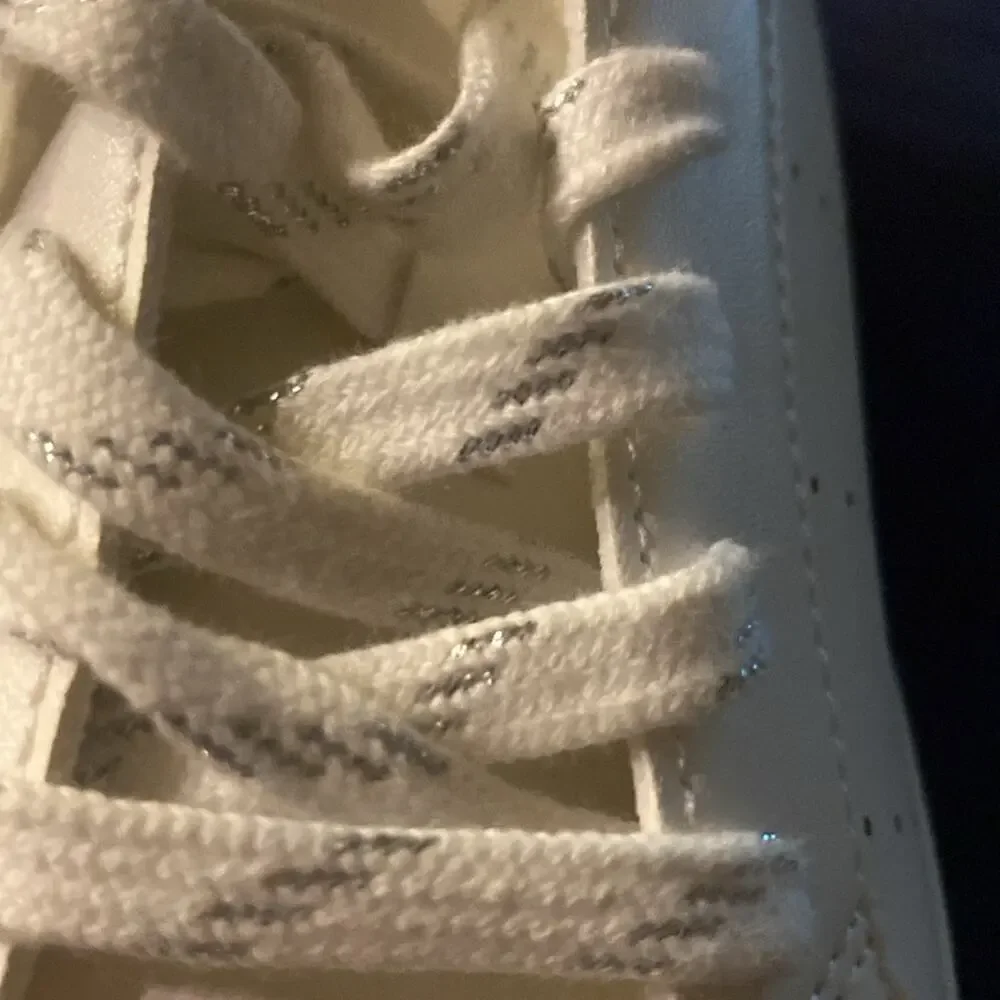 Crewcuts white lavender lace up sneakers